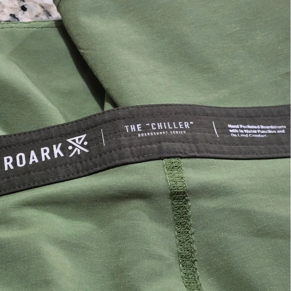 Roark Mens Chiller Mixtape Performance Boardshorts Jungle Green 38W 6.5